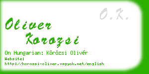 oliver korozsi business card