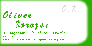 oliver korozsi business card